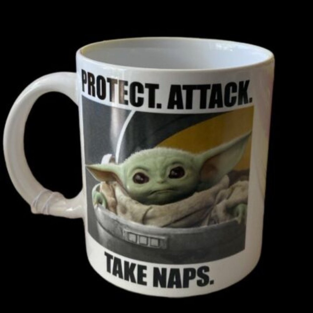Star Wars Mandalorian Baby Yoda - Protect. Attack. Take Naps. 20 oz. Coffee Mug